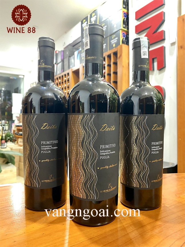 Rượu Vang Ý Deita Primitivo 15% Chất Lượng